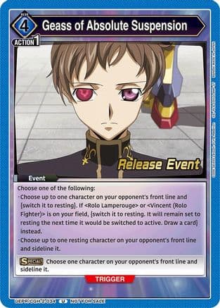 Geass of Absolute Suspension — Union Arena card