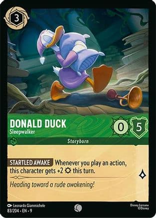 Donald Duck - Sleepwalker — Fabled Disney Lorcana card by Leonardo Giammichele
