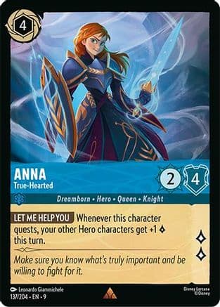 Anna - True-Hearted — Fabled Disney Lorcana card by Leonardo Giammichele