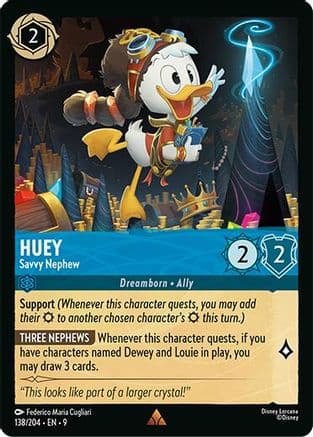 Huey - Savvy Nephew — Fabled Disney Lorcana card by Federico Maria Cugliari