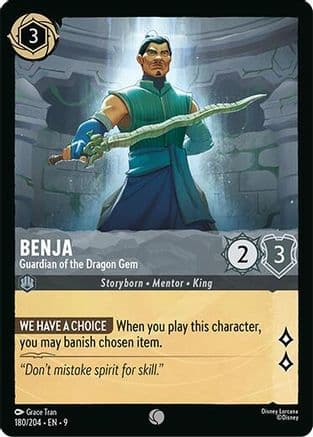 Benja - Guardian of the Dragon Gem — Fabled Disney Lorcana card by Grace Tran