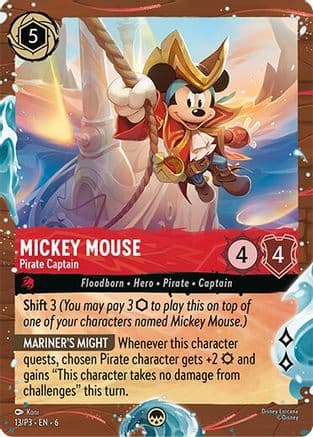 Mickey Mouse - Pirate Captain (Disney Cruise Promo) — Disney Lorcana Promo Cards