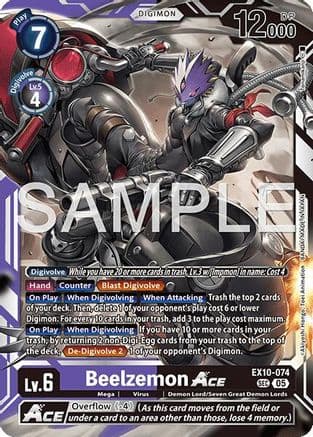 Beelzemon ACE — Sinister Order Digimon Card Game card by Akiyoshi Hongo, Toei Animation