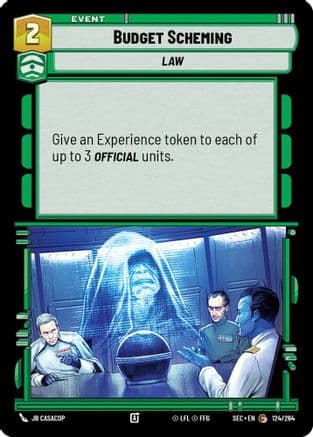 Budget Scheming — Secrets of Power Star Wars: Unlimited card by JB Casacop
