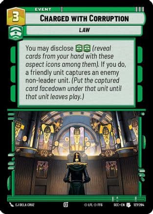Charged with Corruption — Secrets of Power Star Wars: Unlimited card by EJ Dela Cruz