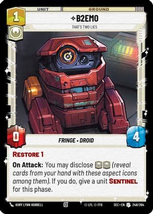 B2EMO - That's Two Lies — Secrets of Power Star Wars: Unlimited card by Omercan Cirit