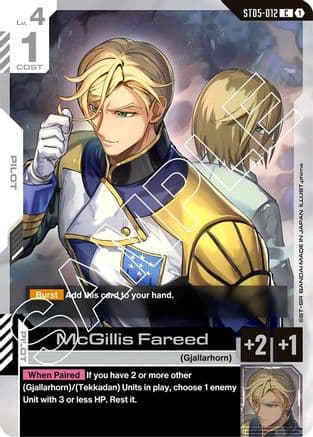 McGillis Fareed — Starter Deck 05: Iron Bloom Gundam Card Game card by phima