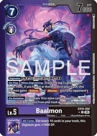 Baalmon (Limited Foil) — Sinister Order Digimon Card Game card by Akiyoshi Hongō, Toei Animation