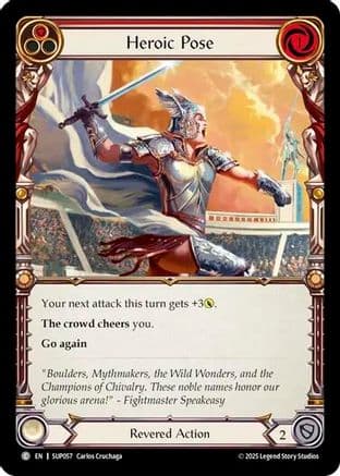 Heroic Pose (Red) — Super Slam Flesh and Blood card by Calix Gachaug