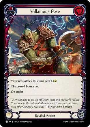 Villainous Pose (Red) — Super Slam Flesh and Blood card by Calvin Carvajal