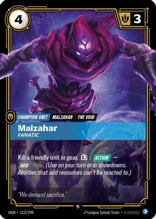 Malzahar - Fanatic — Origins