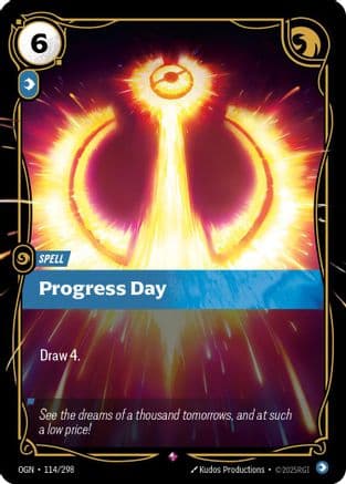 Progress Day — Origins Riftbound: League of Legends TCG card by Kudos Productions
