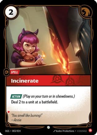 Incinerate — Origins: Proving Grounds