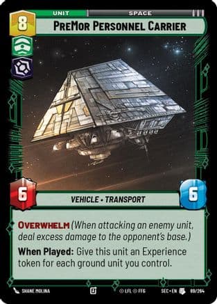 PreMor Personnel Carrier — Secrets of Power Star Wars: Unlimited card by Shane Molina