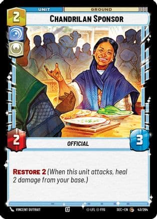 Chandrilan Sponsor — Secrets of Power Star Wars: Unlimited card by Vincent Dutrait