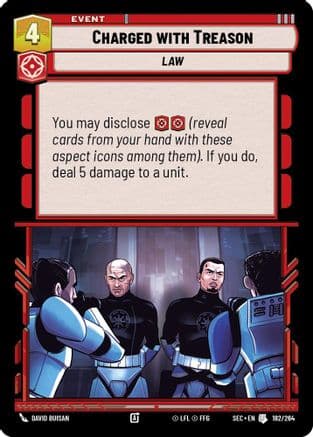 Charged with Treason — Secrets of Power Star Wars: Unlimited card by David Buisan