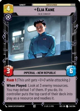 Elia Kane - False Convert — Secrets of Power Star Wars: Unlimited card by Envar Entertainment