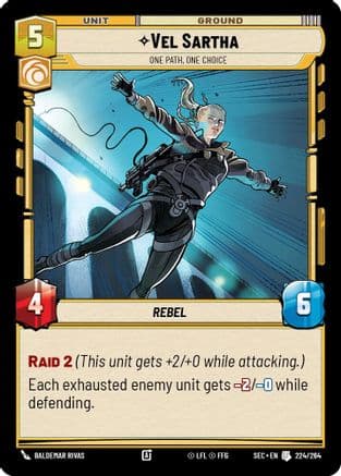 Vel Sartha - One Path, One Choice — Secrets of Power Star Wars: Unlimited card by Baldemar Rivas