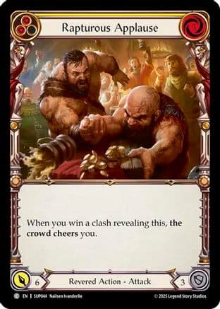 Rapturous Applause (Yellow) — Super Slam Flesh and Blood card by Aurélie Hubeaux