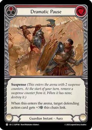 Dramatic Pause (Red) — Super Slam Flesh and Blood card by Pavel Rtishchev (Klaher)