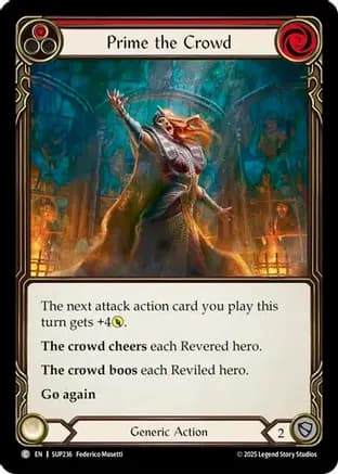 Prime the Crowd (Red) — Super Slam Flesh and Blood card by Federico Musetti