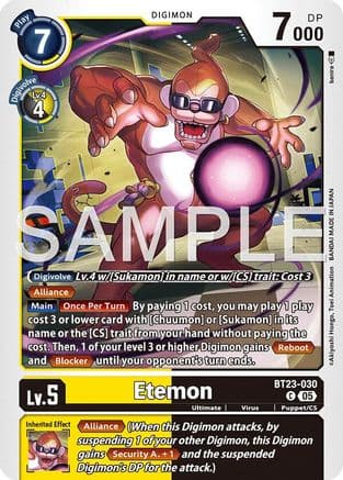 Etemon — Hackers' Slumber Digimon Card Game card by Akiyoshi Honga, Toei Animation