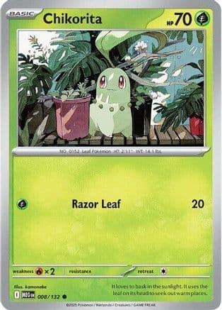 Chikorita — ME01: Mega Evolution Pokémon TCG card by Kariya