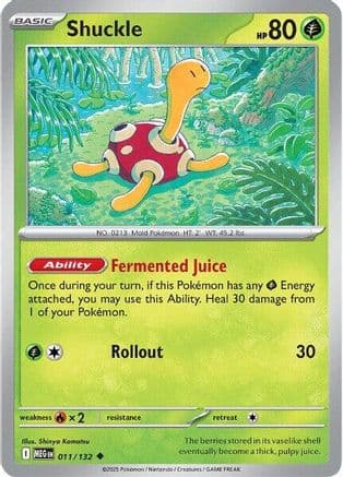 Shuckle - 011/132 — ME01: Mega Evolution Pokémon TCG card by Shinya Komatsu