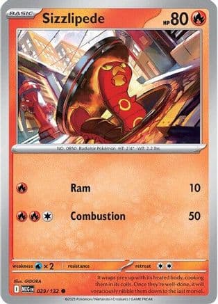 Sizzlipede — ME01: Mega Evolution Pokémon TCG card by Yuka Morii