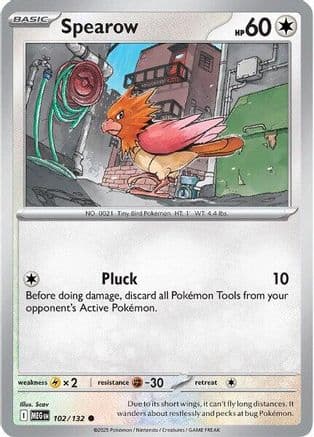 Spearow - 102/132 — ME01: Mega Evolution Pokémon TCG card by Scav