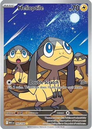 Helioptile - 143/132 — ME01: Mega Evolution Pokémon TCG card by sowsow