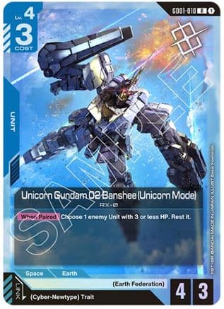Unicorn Gundam 02 Banshee (Unicorn Mode) (Judge Pack 01) — Gundam Promotional Cards
