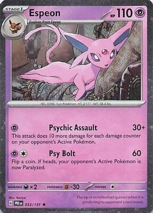Espeon - 033/131 (Cosmos Holo) — Miscellaneous Cards & Products Pokémon TCG card by Ken Sugimori