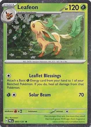 Leafeon - 005/131 (Cosmos Holo) — Miscellaneous Cards & Products Pokémon TCG card by Ken Sugimori