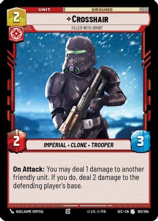 Crosshair - Filled With Doubt — Secrets of Power Star Wars: Unlimited card by Guillaume Ospital