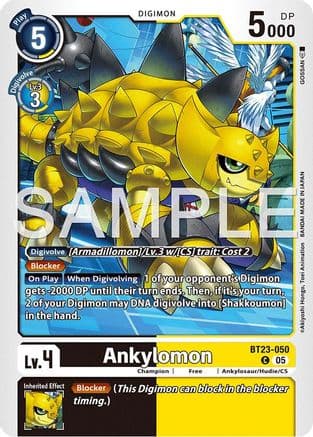 Ankylomon — Hackers' Slumber Digimon Card Game card by Akiyoshi Hongō, Toei Animation