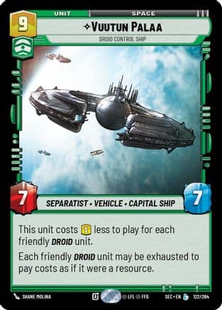 Vuutun Palaa - Droid Control Ship — Secrets of Power Star Wars: Unlimited card by Shane Molina