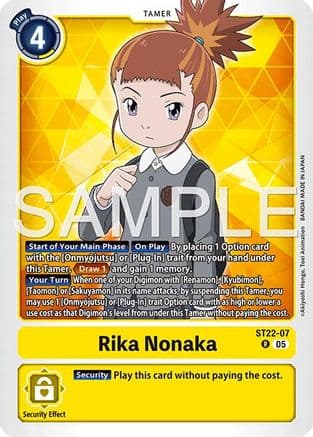 Rika Nonaka — Starter Deck 22: Amethyst Mandala Advanced Deck Set Digimon Card Game card by Akiyoshi Hongo, Toei Animation