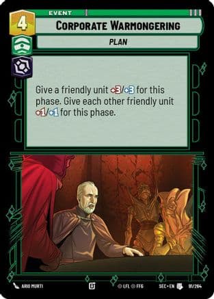 Corporate Warmongering — Secrets of Power Star Wars: Unlimited card by Ario Murti