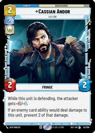 Cassian Andor - Lay Low — Secrets of Power Star Wars: Unlimited card by Afif Khaled