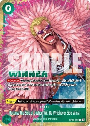 Because the Side of Justice Will Be Whichever Side Wins!! (Winner Pack 2025 Vol. 4) — One Piece Promotion Cards