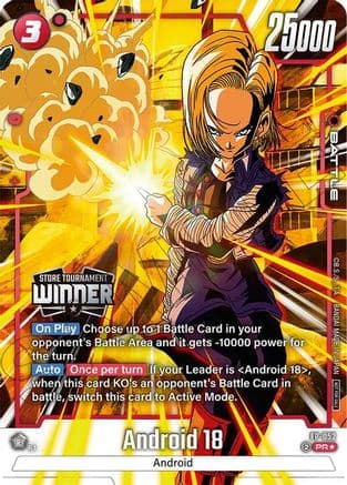 Android 18 (Tournament Pack -Winner- 08) — Tournament and Championship Promos Dragon Ball Super: Fusion World card by BANDAI MADE IN JAPAN