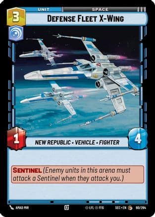 Defense Fleet X-Wing — Secrets of Power Star Wars: Unlimited card by Amad Mir