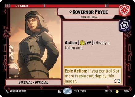 Governor Pryce - Tyrant of Lothal — Secrets of Power Star Wars: Unlimited card by Kaihound Studios