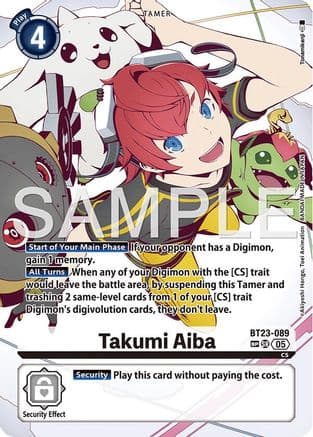 Takumi Aiba (SP) — Digimon Card Game card