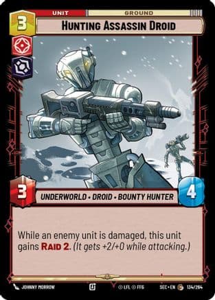 Hunting Assassin Droid — Secrets of Power Star Wars: Unlimited card by Johnny Morrow