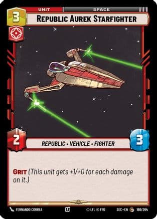 Republic Aurek Starfighter — Secrets of Power Star Wars: Unlimited card by Fernando Correa