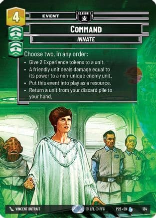 Command (134) — Sector and Regional Promos: Season 1 Star Wars: Unlimited card by Vincent Dutrait