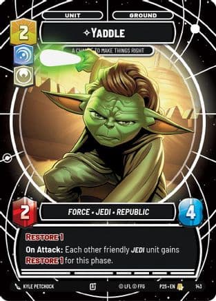 Yaddle - A Chance To Make Things Right — Sector and Regional Promos: Season 1 Star Wars: Unlimited card by Kyle Petchock