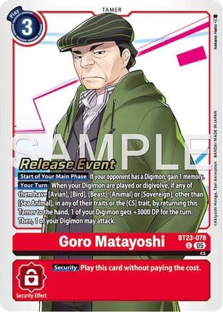 Goro Matayoshi — Hackers' Slumber Release Event Cards Digimon Card Game card by Nakano Haito